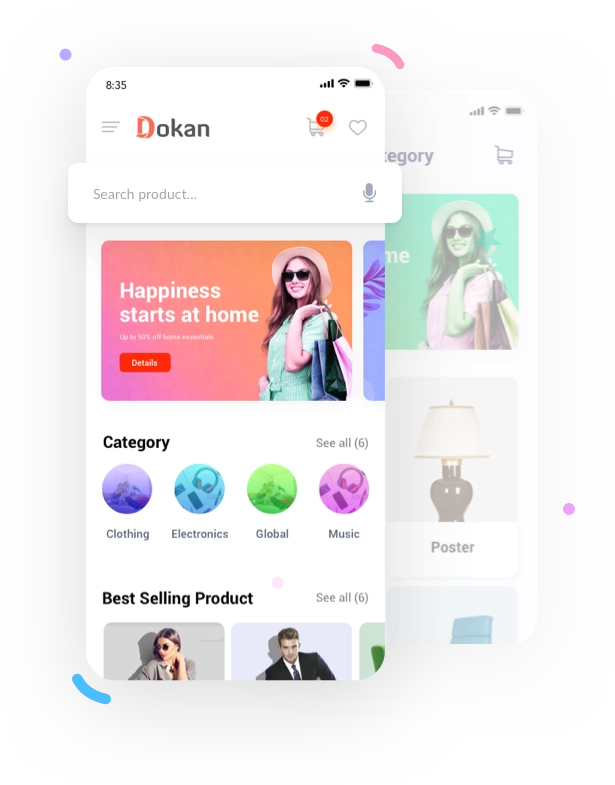 Dokan Multivendor mobile app product search