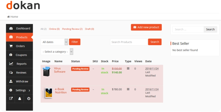 Frontend Dashboard for <br>Vendors and Customers