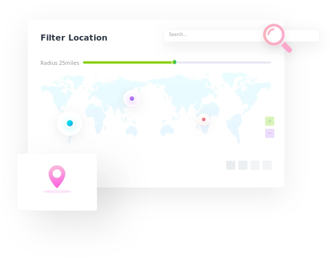 Ability To Choose the <br/>Radius of the <br/> Location