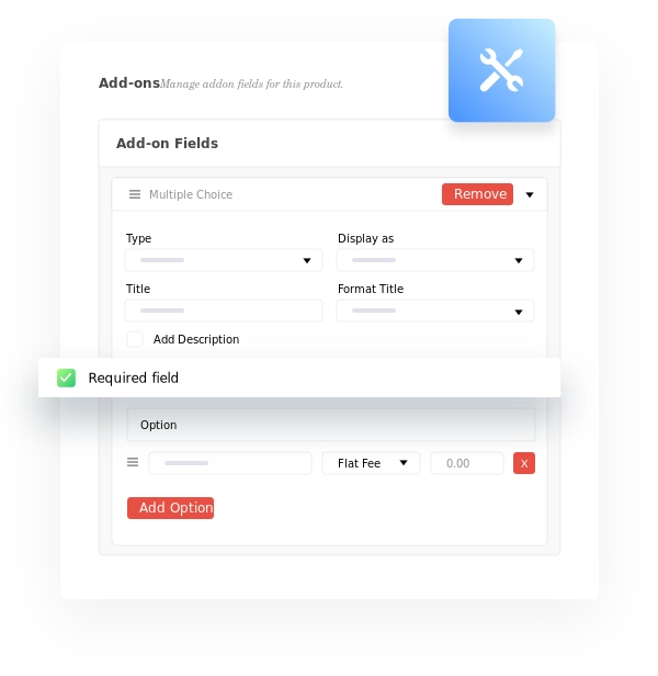 Create Individual Addon For a Particular Product